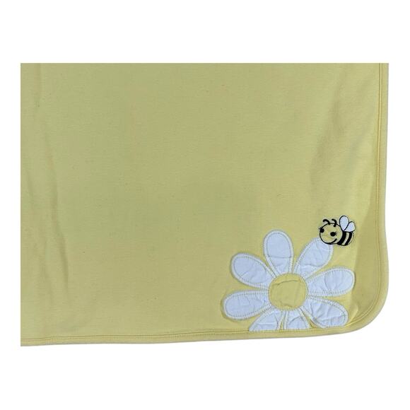 2010 Gymboree Baby Blanket Bumble Bee Daisy Yellow White Polka Dot Cotton - Picture 5 of 8